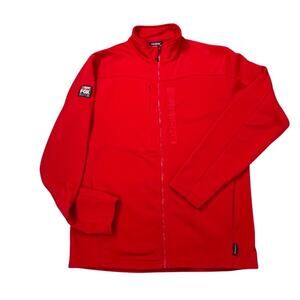 NASCAR on FOX Full Zipper Fleece Lined Polyester Jacket Red Men's Size XL